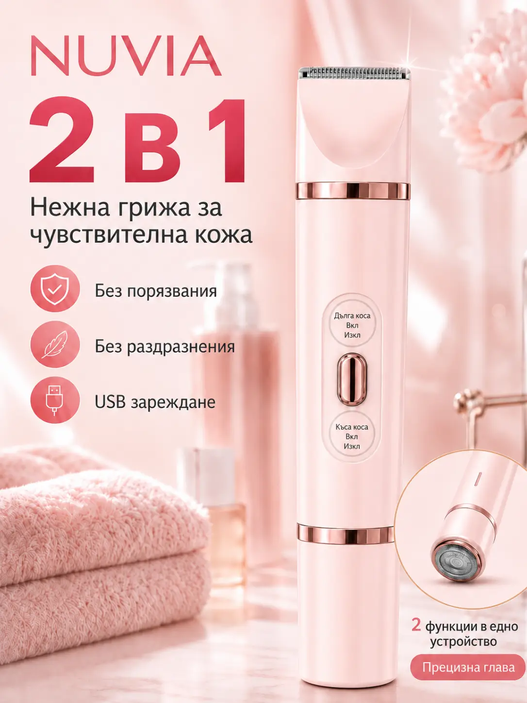 NUVIA електрически тример за жени