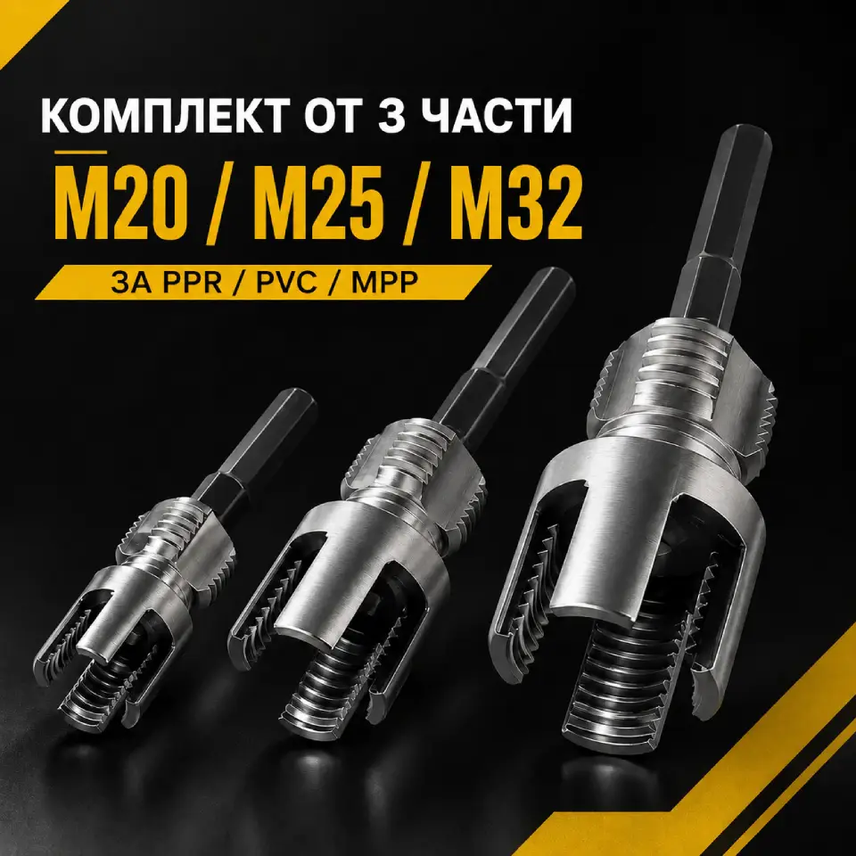 Комплект за резбонарязване на PPR тръби M20 M25 M32